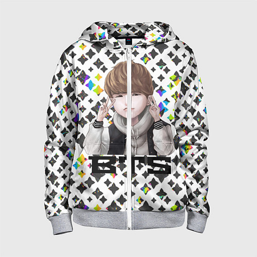 Детская толстовка на молнии BTS / 3D-Меланж – фото 1