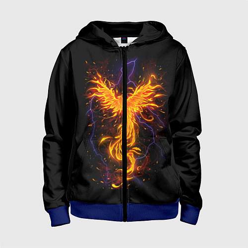Детская толстовка на молнии Phoenix / 3D-Синий – фото 1