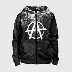 Толстовка на молнии детская АНАРХИЯ, цвет: 3D-черный