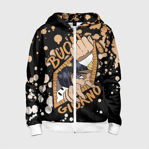 Детская толстовка на молнии JoJo Bizarre Adventure / 3D-Белый – фото 1