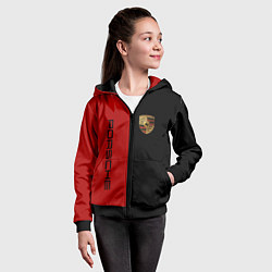 Толстовка на молнии детская PORSCHE, цвет: 3D-черный — фото 2