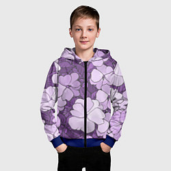 Толстовка на молнии детская Цветы, цвет: 3D-синий — фото 2