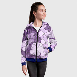 Толстовка на молнии детская Цветы, цвет: 3D-синий — фото 2