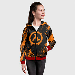 Толстовка на молнии детская HALF-LIFE, цвет: 3D-красный — фото 2