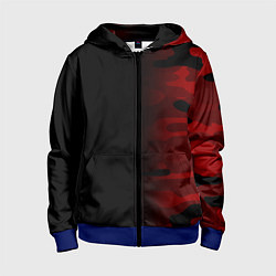 Детская толстовка на молнии RED BLACK MILITARY CAMO