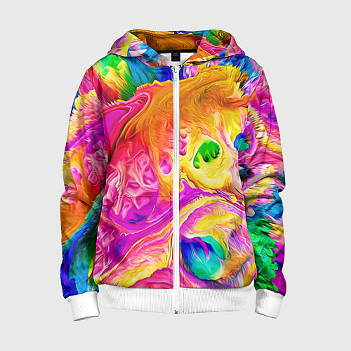 Детская толстовка на молнии TIE DYE / 3D-Белый – фото 1