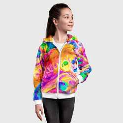 Толстовка на молнии детская TIE DYE, цвет: 3D-белый — фото 2