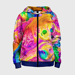 Толстовка на молнии детская TIE DYE, цвет: 3D-синий