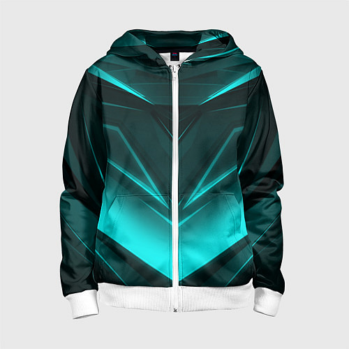 Детская толстовка на молнии NEON GEOMETRY STRIPES / 3D-Белый – фото 1