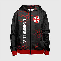 Толстовка на молнии детская UMBRELLA CORP, цвет: 3D-красный