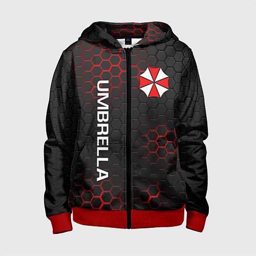 Детская толстовка на молнии UMBRELLA CORP / 3D-Красный – фото 1