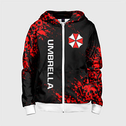 Толстовка на молнии детская UMBRELLA CORP, цвет: 3D-белый