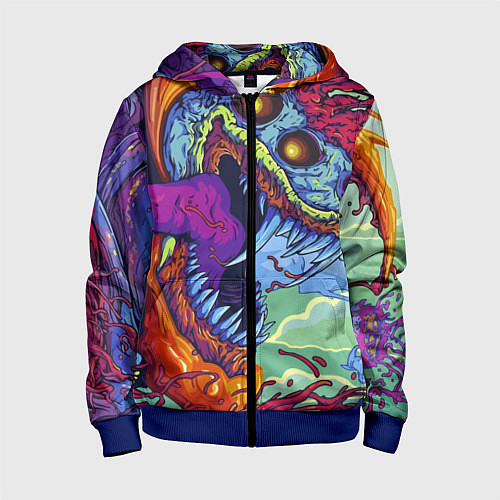 Детская толстовка на молнии HYPERBEAST / 3D-Синий – фото 1