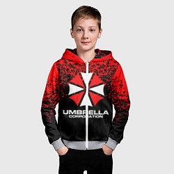 Толстовка на молнии детская Umbrella Corporation, цвет: 3D-меланж — фото 2