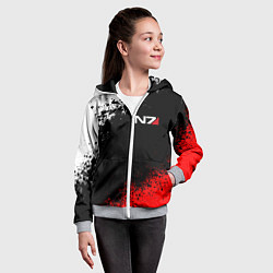 Толстовка на молнии детская MASS EFFECT N7, цвет: 3D-меланж — фото 2