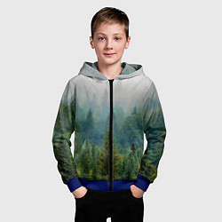 Толстовка на молнии детская Лес, цвет: 3D-синий — фото 2