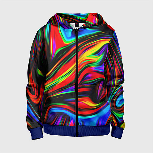 Детская толстовка на молнии ABSTRACT / 3D-Синий – фото 1