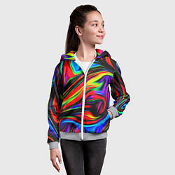 Толстовка на молнии детская ABSTRACT, цвет: 3D-меланж — фото 2