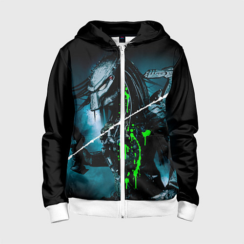 Детская толстовка на молнии PREDATOR / 3D-Белый – фото 1