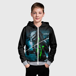 Толстовка на молнии детская PREDATOR, цвет: 3D-меланж — фото 2