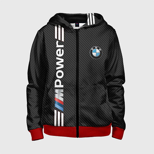 Детская толстовка на молнии BMW CARBON / 3D-Красный – фото 1