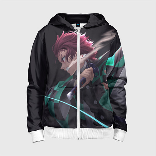 Детская толстовка на молнии KIMETSU NO YAIBA / 3D-Белый – фото 1