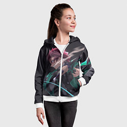 Толстовка на молнии детская KIMETSU NO YAIBA, цвет: 3D-белый — фото 2