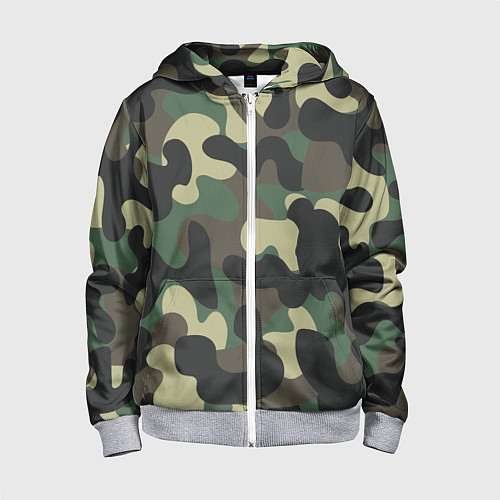 Детская толстовка на молнии КАМУФЛЯЖ / 3D-Меланж – фото 1