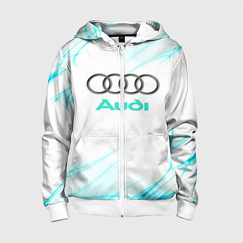 Детская толстовка на молнии Audi / 3D-Белый – фото 1