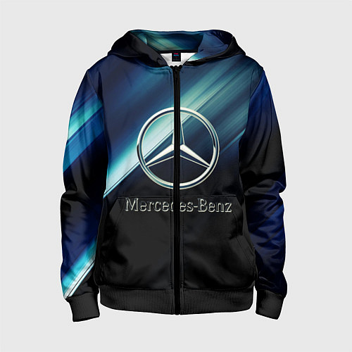 Детская толстовка на молнии Mercedes / 3D-Черный – фото 1