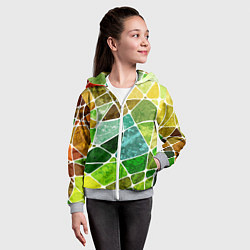 Толстовка на молнии детская Мозаика, цвет: 3D-меланж — фото 2