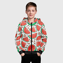 Толстовка на молнии детская Арбуз, цвет: 3D-черный — фото 2