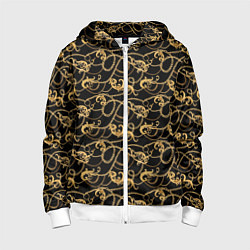 Толстовка на молнии детская Versace, цвет: 3D-белый