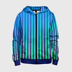 Толстовка на молнии детская Пикси полосы, цвет: 3D-синий