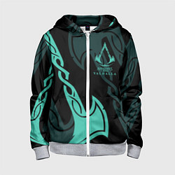 Толстовка на молнии детская ASSASSINS CREED VALHALLA, цвет: 3D-меланж