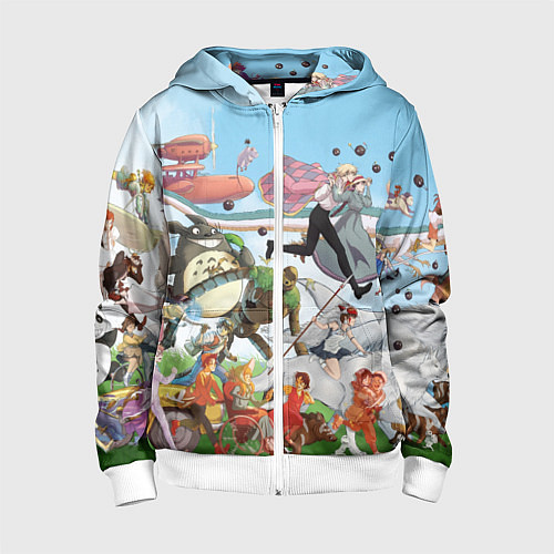 Детская толстовка на молнии Studio Ghibli / 3D-Белый – фото 1