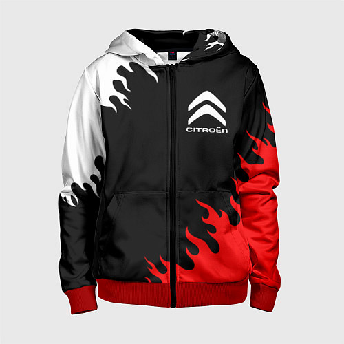 Детская толстовка на молнии CITROEN / 3D-Красный – фото 1