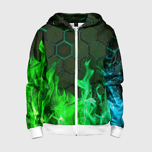 Детская толстовка на молнии Fire / 3D-Белый – фото 1