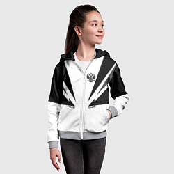 Толстовка на молнии детская Россия, цвет: 3D-меланж — фото 2