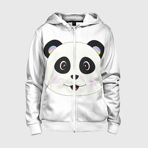Детская толстовка на молнии Panda / 3D-Белый – фото 1