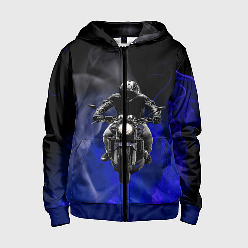 Детская толстовка на молнии МОТОЦИКЛЫ / 3D-Синий – фото 1