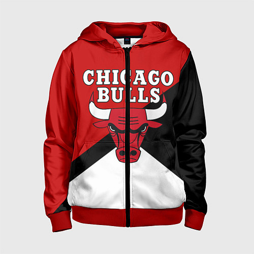 Детская толстовка на молнии CHICAGO BULLS / 3D-Красный – фото 1