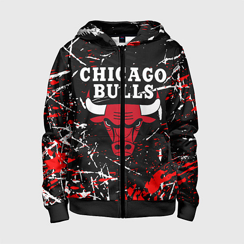 Детская толстовка на молнии CHICAGO BULLS / 3D-Черный – фото 1