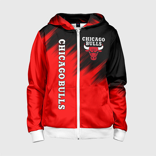 Детская толстовка на молнии CHICAGO BULLS / 3D-Белый – фото 1