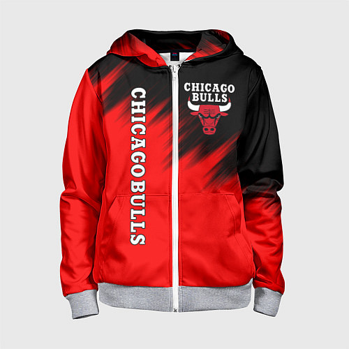 Детская толстовка на молнии CHICAGO BULLS / 3D-Меланж – фото 1