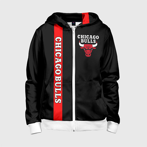 Детская толстовка на молнии CHICAGO BULLS / 3D-Белый – фото 1