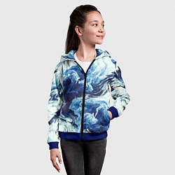 Толстовка на молнии детская Абстракция смешивание разводы, цвет: 3D-синий — фото 2