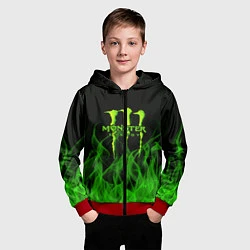 Толстовка на молнии детская MONSTER ENERGY, цвет: 3D-красный — фото 2