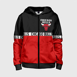 Толстовка на молнии детская CHICAGO BULLS, цвет: 3D-черный