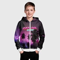 Толстовка на молнии детская HOTLINE MIAMI, цвет: 3D-белый — фото 2